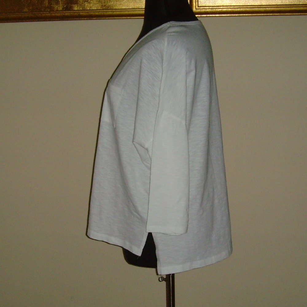 Lord & Taylor Woman 100% Cotton Long Sleeve Tee 2X - White - Picture 8 of 14